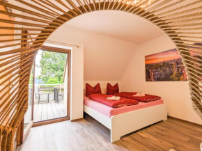 B6 - Urlaubsmagie - Inmitten der Sächsischen Schweiz mit Balkon mit Ausblick auf die Sandsteine